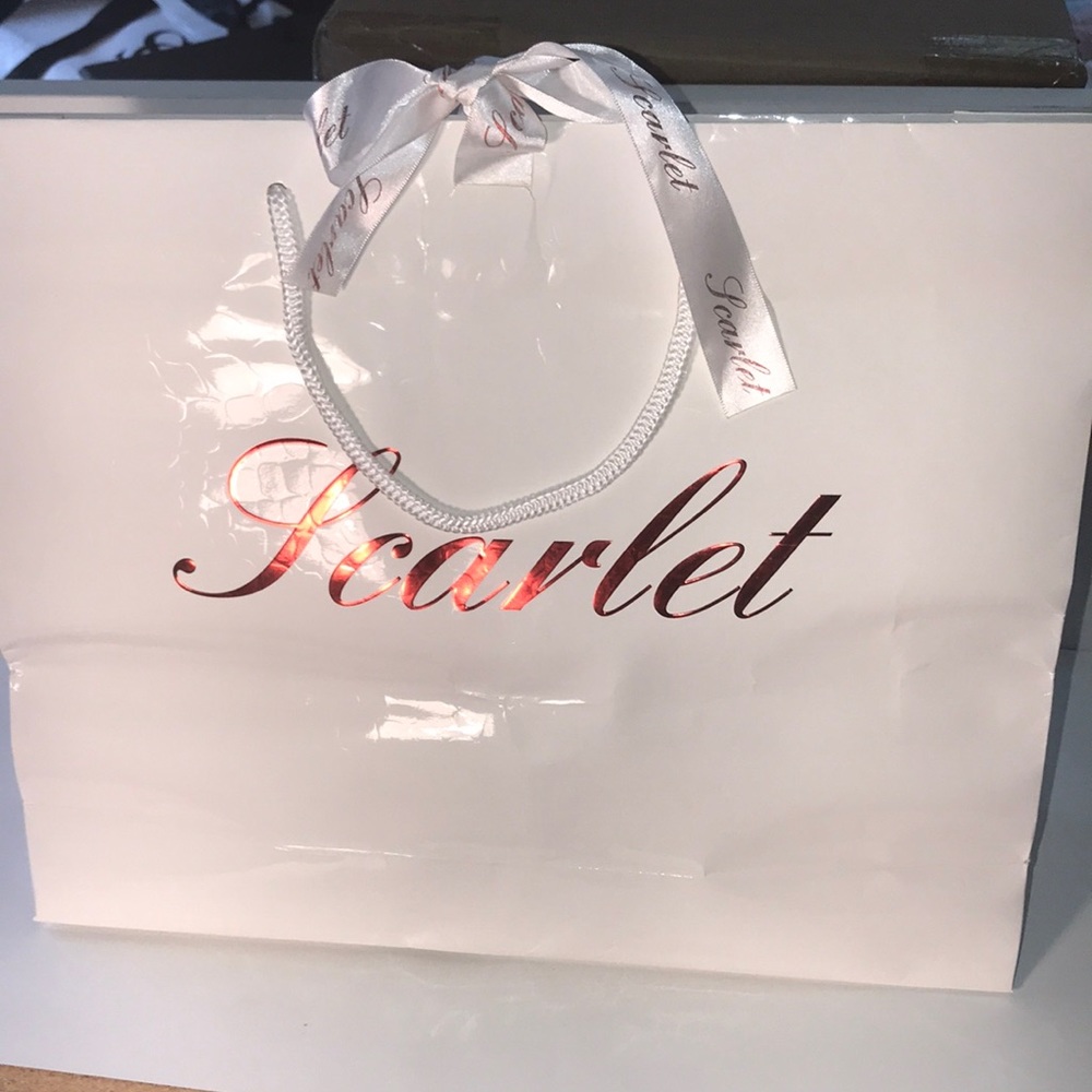 Beautiful White/Red Scarlet Gift Bag from Reims, France
